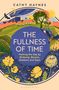 „THE FULLNESS OF TIME“, Cathy Haynes. Landschaft mit Baum, Vogel und Blumen, gelber Mond und Sterne im Hintergrund., Buch