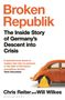"Broken Republik: The Inside Story of Germany’s Descent into Crisis." Zitat von Yanis Varoufakis. Oranges Auto mit Radkralle., Buch