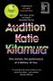 Zitate von "Financial Times", Samantha Harvey, Barack Obama. Titel: "Audition", Autorin: Katie Kitamura. Booker Prize Logo., Buch