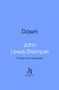 Text: "Dawn. John Lewis-Stempel. Cover to be revealed. doubleday." Hintergrund: Hellblau mit einem schlichten Logo.