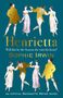 Text: "Henrietta", "Will this be the Season she wins his heart?", "Sophie Irwin", "an official Georgette Heyer novel". Illustration von Paaren im Regency-Stil, die tanzen.