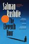 "Salman Rushdie", "The Eleventh Hour", Zitate von SUNDAY TIMES, THE TIMES, DAILY TELEGRAPH, blauer Hintergrund, orange Sonne., Buch