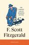 Text: "THE CURIOUS CASE OF BENJAMIN BUTTON" und "F. Scott Fitzgerald". Illustration: Ein Mann im Anzug auf einem Stuhl mit einem Schatten.