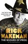 Texte: „THE TRUTH AND SOMETHING LIKE THE TRUTH“, „RICK WAKEMAN“, „THE WIZARD OF PROG“, „MY AUTOBIOGRAPHY“. Portrait eines Mannes mit Zauberhut., Buch