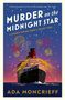 "Murder on the Midnight Star", "A luxury voyage takes a deadly turn". Illustration eines Schiffs mit Feuerwerk am Himmel., Buch
