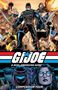 "G.I. Joe: A Real American Hero, Compendium Four." Illustration, Figuren mit Schwertern, Waffen und Explosionen im Hintergrund.