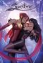 "Sunstone Volume 5" steht oben. Zwei Frauen in eleganter Kleidung, eng umschlungen und glücklich, vor einem schimmernden Hintergrund.
