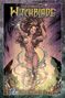 "The Complete Witchblade Volume Five" steht oben. Illustration: Frau umwickelt von organischen Bändern vor einem dynamischen Hintergrund.