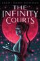 „The Infinity Courts“, Akemi Dawn Bowman. Illustration mit Frau vor leuchtendem, rosa Mond und schwebenden Lichtpunkten.
