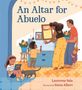 Text: "An Altar for Abuelo"

Illustration einer Familie, die einen Tisch mit Fotos, Blumen und Kerzen dekoriert. Ein Kind sitzt mit einer Katze., Buch