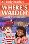 "Early Readers", "Where’s Waldo? Santa’s Sleigh Ride", Illustration mit Waldo und einem Mädchen vor einem Schlitten mit Rentieren.