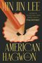 Der Text lautet: "MIN JIN LEE, AMERICAN HAGWON, A NOVEL, AUTHOR OF THE NATIONAL BOOK AWARD FINALIST PACHINKO." Ein Bleistift mit Spänen., Buch