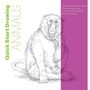 "Quick Start Drawing Animals". Eine Bleistiftzeichnung eines Affen, der sitzt und den Betrachter ansieht., Buch