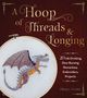 „A Hoop of Threads & Longing“ und „20 Ink-Drinking, Slow Burning Romantasy Embroidery Projects“. Stickerei eines Drachens., Buch