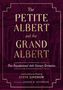 „The Petite Albert and the Grand Albert“ in goldener Schrift, lila Hintergrund, Verzierungen mit Illustrationen antiker Szenen., Buch