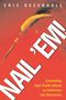 Text: "Nail 'Em! Confronting High-Profile Attacks on Celebrities and Businesses, Eric Dezenhall". Roter Hintergrund, Hammer.