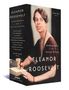 Buchtitel: "ELEANOR ROOSEVELT: Autobiographies and Political Writings". Foto von Eleanor Roosevelt beim Schreiben an einem Tisch.