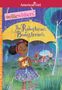 "American Girl", "welliewishers", "The Rainstorm Brainstorm". Buntes, fröhliches Bild von Kindern im Regen mit Regenschirmen.