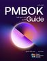 PMBOK Guide, Project Management Institute-Logo unten. Runde, farbige Formen in Lila und Blau in der Mitte., Buch