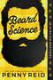 „Beard Science“, „The Winston Brothers“, „Penny Reid“. Gelbes Karomuster, Silhouette eines bärtigen Gesichts.