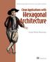 Titel: "Clean Applications with Hexagonal Architecture" von Enrique Medina Montenegro. Illustration: bewegungsreiche Figur im historischen Gewand.