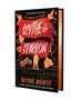 Text: "Collector's Edition", "The Ruinous Love Trilogy", "Scythe & Sparrow", "Brynne Weaver". Stilisiert mit roten und orangefarbenen Symbolen: Vögel, Motorrad, Liebespaar.