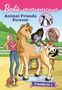 "Animal Friends Forever", darunter eine Szene: Zwei Frauen pflegen ein Pferd, umgeben von Hund und Tier-Illustrationen., Buch