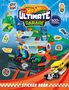 "Hot Wheels Ultimate Garage" und "600+ Stickers". Bunte Rennstrecke mit Dinosaurier, Autos und Aufklebern., Buch