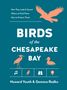 "How They Look & Sound, Where to Find Them, How to Protect Them." Vögel, Ikonen: Musiknote, Feder, Fernglas, Markierung., Buch