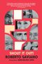 Zitat von José Saramago, Titel "SHOUT IT OUT!", Autor Roberto Saviano. Illustration mit grünen und blauen Gesichtern., Buch
