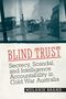 "BLIND TRUST. Secrecy, Scandal, and Intelligence Accountability in Cold War Australia. MELANIE BRAND." Schwarz-Weiß-Fotocollage mit Autos und Personen.