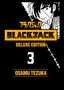 „DELUXE EDITION 3 OSAMU TEZUKA“ Logo zeigt düsteres Manga-Porträt eines entschlossenen Mannes mit Narbe., Buch