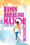 Text: "Ramin Abbas Has Major Questions. Ahmad Saber. A Novel." Illustration: Junge mit Brille barfuß, im Hintergrund Stadt.