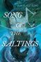 "Song of the Saltings" von Rachael King. Eine Illustration mit einem mythischen Wesen in Blau- und Grüntönen., Buch
