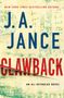 Text vorne: "NEW YORK TIMES BESTSELLING AUTHOR J.A. JANCE CLAWBACK AN ALI REYNOLDS NOVEL".  
Hintergrund: Abstrakte grün-gelbe Muster.