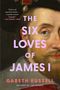 „THE SIX LOVES OF JAMES I“ von Gareth Russell. Porträt eines Mannes mit Bart und Krone, detailreiches Gemälde.