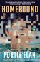 „HOMEBOUND“ oben, „A Novel“ auf Gesicht, „PORTIA ELAN“ unten. Ein Segelboot, Himmel und Meer in Puzzle-Optik.