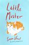 "Little Mister", "Sanne Vogel", "Translated by Hester Velmans". Illustration einer orange-weißen Katze auf blauem Hintergrund., Buch