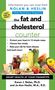 Buchtitel: "The Fat and Cholesterol Counter". Lebensmittel wie Öl, Gemüse, Obst und Eier sind abgebildet.