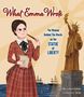 „What Emma Wrote. The Woman Behind The Words on the Statue of Liberty.“ Illustration einer Frau mit Feder und Freiheitsstatue., Buch