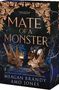 Oben steht "COVER TO BE REVEALED". Darunter "MATE OF A MONSTER". Autoren: Meagan Brandy, Amo Jones. Rechteckige Form.