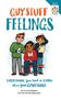 "GUY STUFF FEELINGS" steht groß oben. Darunter drei Jungen mit verschiedenen Emotionen: nachdenklich, gelassen und verwirrt.