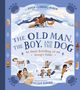 Titel: "The Old Man, The Boy, and The Dog". Untertitel: "An Inuit Retelling of an Aesop's Fable". Szene: Inuit-Dorf mit Iglus., Buch