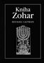 "Kniha Zohar, Michael Laitman." Illustration einer Menora mit hebräischen Schriftzeichen, darunter Löwenmotive.