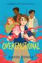 „OVEREMOTIONAL“ und „DAVID FENNE“. Illustration mit vier Jugendlichen, farbenfrohem Hintergrund und roten Wirbeln.