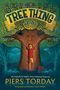 Titel "TREE THING". Ein fröhliches Kind und ein Baumgesicht. Ein Vogel sitzt auf einem Ast, Pflanzen umgeben die Szene., Buch