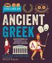 "Live Like an Ancient Greek. Discovering the secrets of the ancient Greeks." Illustration: griechischer Krieger, Tempel., Buch