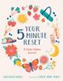 „YOUR 5-MINUTE RESET“, „A Daily Habits Journal“. Illustrationen: Obst, Blume, Schmetterling, Schuh, Yoga-Matte., Buch