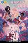 "Harley Quinn in Paradise" und "Volume 2 CRC Payne | Siobhan Chiffon | Cathy Le". Über Blumen, Gruppe junger Leute., Buch