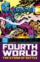 DC FINEST. FOURTH WORLD. THE STORM OF BATTLE. Ein Krieger in Rüstung kämpft gegen Kreaturen, umgeben von Explosionen., Buch